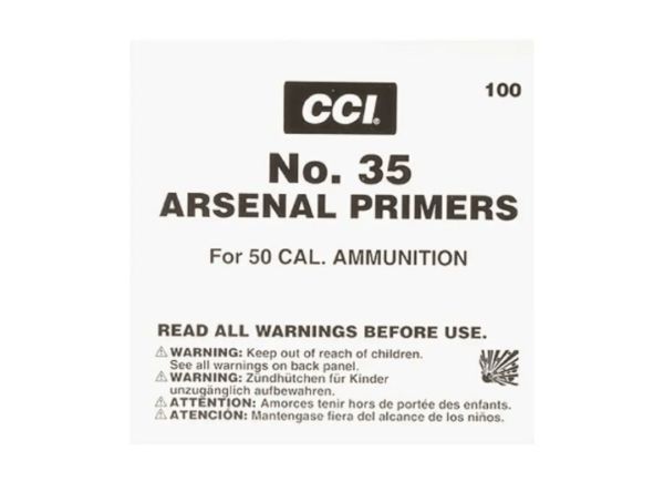CCI 50 BMG Primers #35 Box of 500 (5 Trays of 100) - Image 2